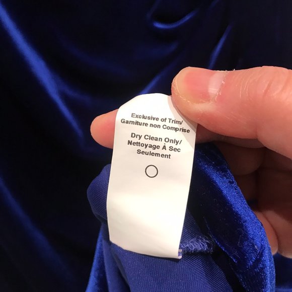 Women Jessica Blue Velvet Sleeveless Mini Dress Size 16 Made in Canada - Picture 3 of 5